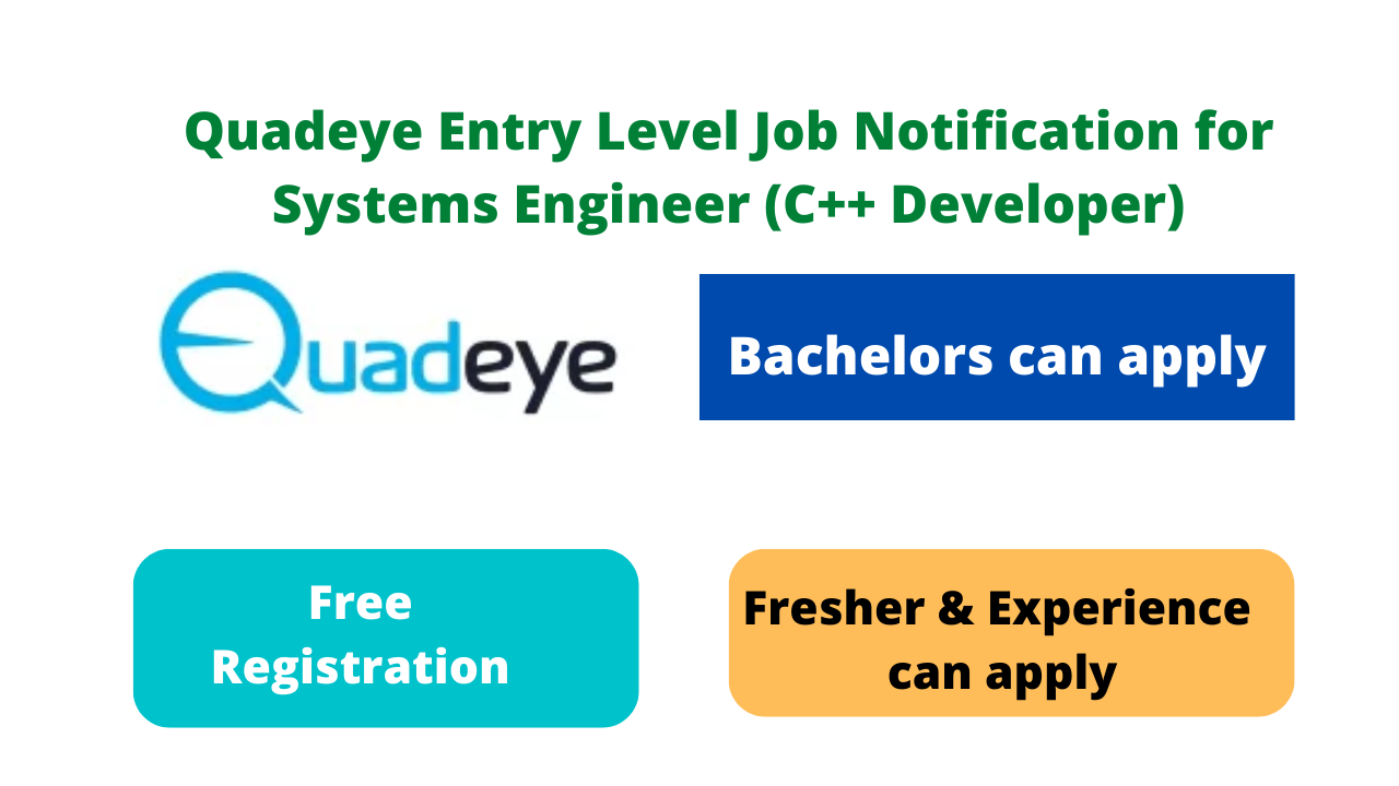 Quadeye Entry Level Job Notification for Systems Engineer