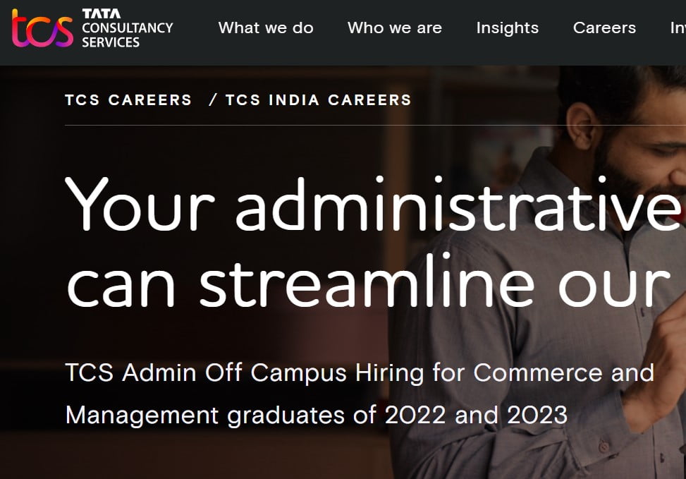 Tcs Admin Off Campus Hiring For Commerce And Management Graduates Of 2022 And 2023 Registration 7264